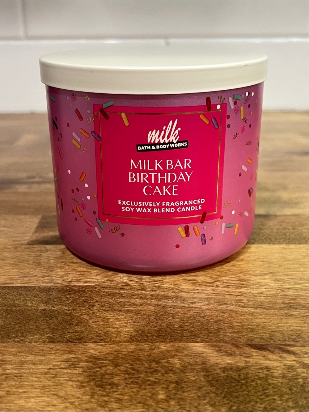 Bath & Body Works Milk Bar Birthday Cake Candle - Pink & Cream